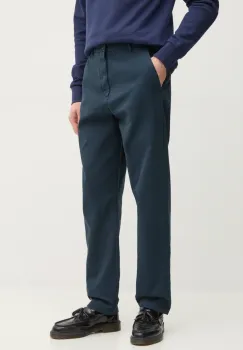 Lindbergh pantaloni de bumbac barbati, culoarea albastru marin, drept, 30-003111 imagine