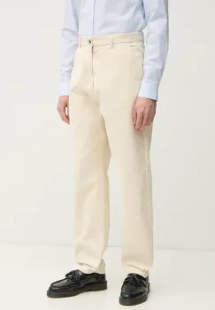 Lindbergh pantaloni de bumbac barbati, culoarea bej, cu fason chinos, 30-003111 imagine