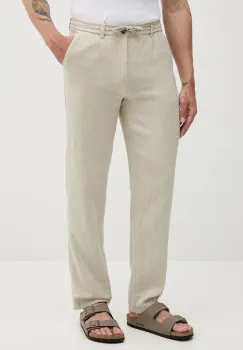 Lindbergh pantaloni din amestec de in culoarea bej, drept imagine