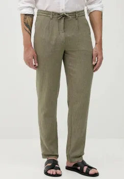 Lindbergh pantaloni din amestec de in culoarea verde, cu fason chinos, 30-003020 imagine