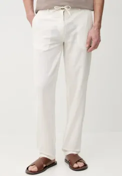 Lindbergh pantaloni din in barbati, culoarea bej, drept, 30-008023 imagine