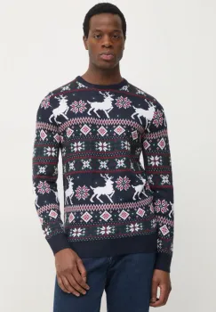 Lindbergh pulover barbati, culoarea albastru marin, 30-800169 imagine