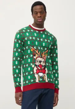 Lindbergh pulover barbati, culoarea verde, light, 30-800246 imagine