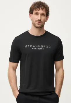 Lindbergh tricou din bumbac barbati, culoarea negru, cu imprimeu, 30-400200 imagine