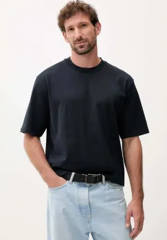 Lindbergh tricou din bumbac culoarea bleumarin, uni, 30.400120 imagine