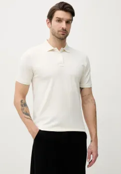 Lindbergh tricou polo barbati, culoarea bej, neted, 30-404016 imagine