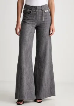 Liu Jo pantaloni evazati bell-bottom pentru femei din lyocell imagine