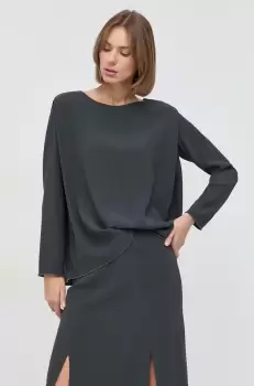 Liviana Conti bluza femei, culoarea gri, neted imagine
