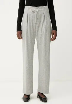 Liviana Conti pantaloni cu casmir culoarea gri, lat, high waist, F5WN34 imagine