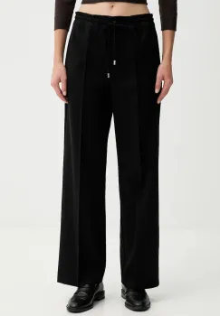 Liviana Conti pantaloni cu lana culoarea negru, drept, high waist, L5WN85 imagine