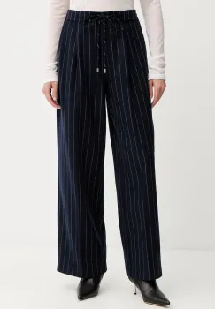 Liviana Conti pantaloni culoarea albastru marin, lat, high waist, F5WL32 imagine