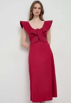 Liviana Conti rochie culoarea roz, midi, evazati imagine