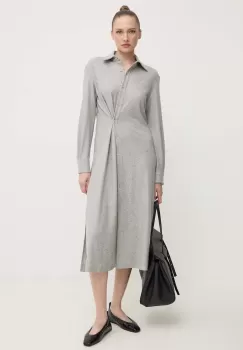 Liviana Conti rochie de casmir culoarea gri, midi, drept, F4WN25 imagine