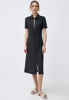 Liviana Conti rochie din in culoarea negru, mini, evazati, L4SL25 imagine