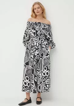 Liviana Conti rochie din in culoarea negru, mini, evazati, L4SM27 imagine