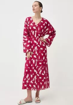 Liviana Conti rochie din in culoarea roz, maxi, oversize, L4SM31 imagine