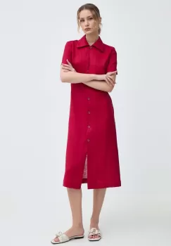 Liviana Conti rochie din in culoarea roz, mini, evazati, L4SL25 imagine