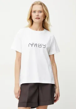 Liviana Conti tricou din bumbac femei, culoarea alb, L5SW76 imagine