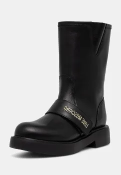 Love Moschino botine cu toc plat pentru femei din piele imagine