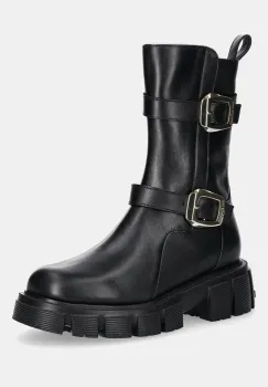 Love Moschino cizme de piele culoarea negru, cu platforma, JA24095G1NIA0000 imagine