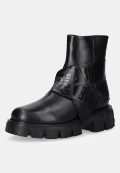 Love Moschino cizme de piele culoarea negru, cu platforma, JA24115G1NIAX000 imagine