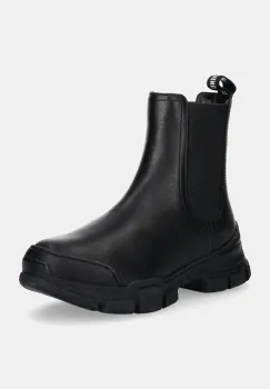 Love Moschino ghete chelsea de piele femei, culoarea negru, cu toc plat, JA15504G0LIA0000 imagine