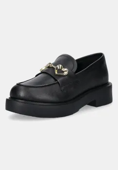 Love Moschino mocasini de piele culoarea negru, cu platforma, JA10094G1NIA0000 imagine