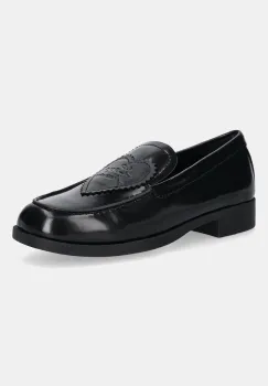 Love Moschino mocasini de piele culoarea negru, cu toc plat, JA10232G1NJD200A imagine