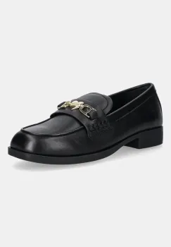 Love Moschino mocasini de piele culoarea negru, cu toc plat, JA10242G1NIA0000 imagine