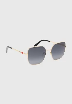 Love Moschino ochelari de soare femei, culoarea auriu imagine