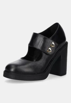 Love Moschino pantofi de piele culoarea negru, cu toc drept, JA1043AG0NIA0000 imagine