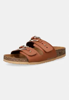 Love Moschino papuci cu toc plat pentru femei, din piele imagine