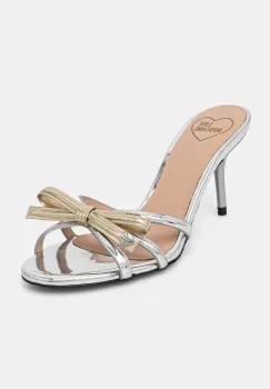 Love Moschino papuci femei, culoarea argintiu, cu toc cui, JA28036G1MJE190A imagine