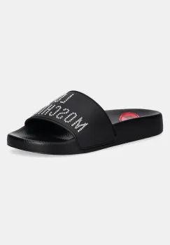 Love Moschino papuci femei, culoarea negru, JA28122G1MI13000 imagine