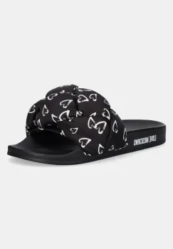 Love Moschino papuci femei, culoarea negru, JA28312G0MIW100B imagine