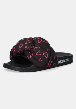 Love Moschino papuci femei, culoarea negru, JA28312G0MIW100C imagine
