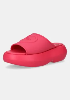 Love Moschino papuci femei, culoarea roz, cu platforma, JA28207I0MI40604 imagine