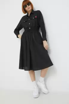 Love Moschino rochie culoarea negru, midi, evazati imagine