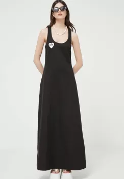 Love Moschino rochie din amestec de in culoarea negru, maxi, mulata imagine