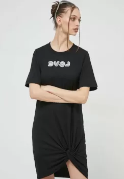 Love Moschino rochie din bumbac culoarea negru, mini, drept imagine