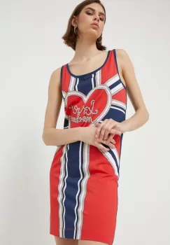 Love Moschino rochie din bumbac mini, drept imagine