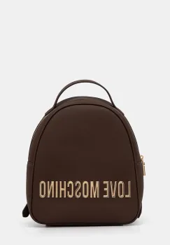 Love Moschino rucsac culoarea maro, mic, cu imprimeu, JC4197PP1NKD0301 imagine