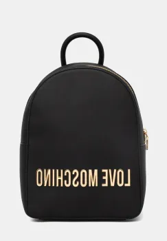 Love Moschino rucsac femei, culoarea negru, mare, cu imprimeu, JC4193PP1 imagine