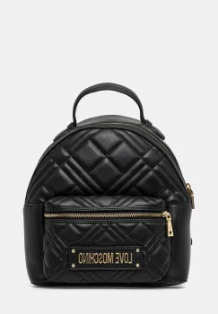 Love Moschino rucsac femei, culoarea negru, mic, cu imprimeu, JC4148PP1 imagine