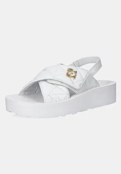 Love Moschino sandale de piele femei, culoarea alb, cu platforma, JA16044I1MIE0100 imagine