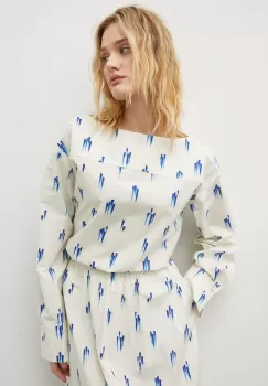 Lovechild bluza din bumbac femei, culoarea bej, modelator imagine