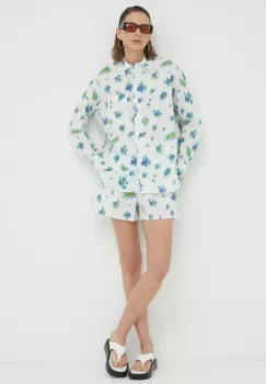 Lovechild camasa din bumbac femei, culoarea alb, cu guler clasic, regular imagine