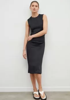 Lovechild rochie culoarea negru, midi, mulata imagine