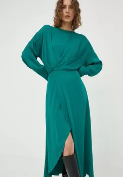 Lovechild rochie culoarea verde, maxi, drept imagine