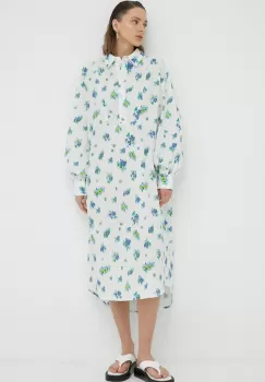 Lovechild rochie din bumbac culoarea alb, midi, oversize imagine